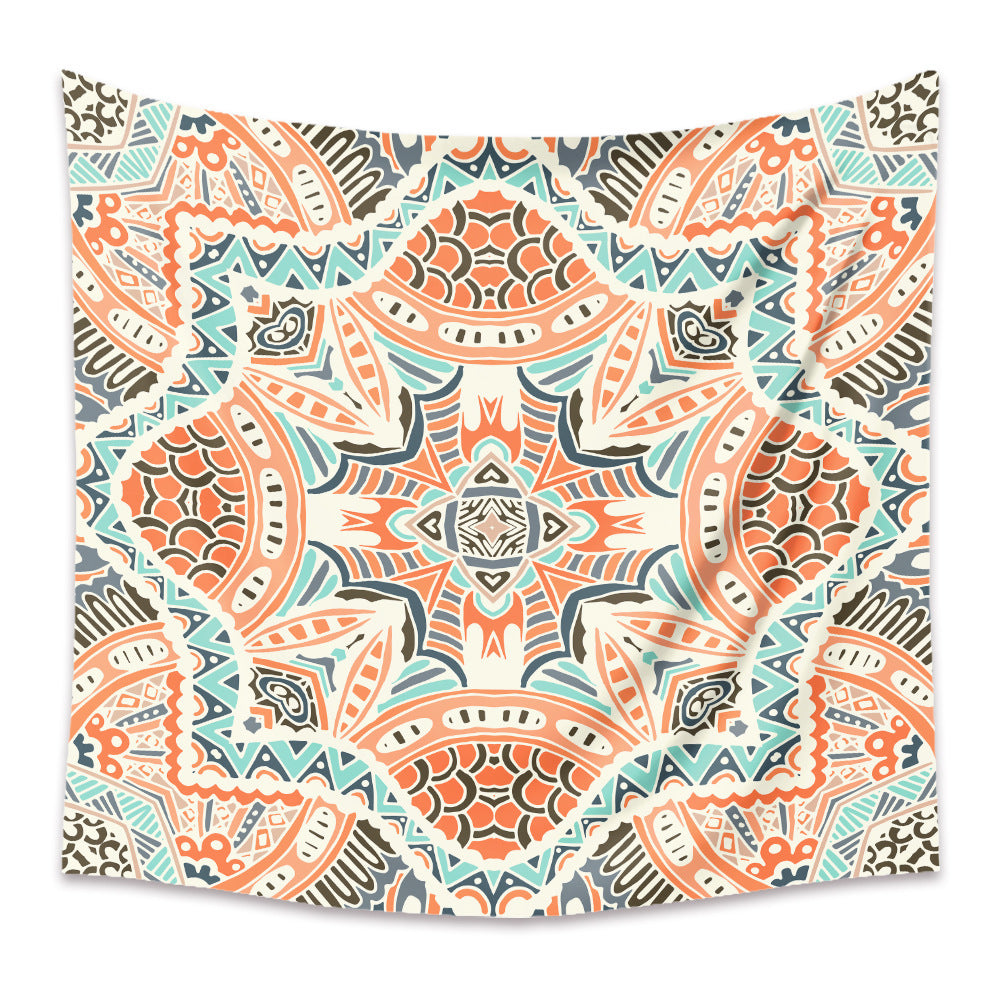Boho Mandala Wall Tapestry – Rectangular Polyester Hanging Art