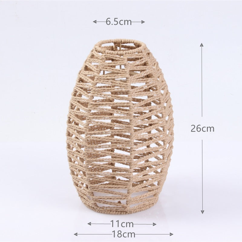 TerraGlow Woven Pendant Lamps – Handcrafted Paper String Shades