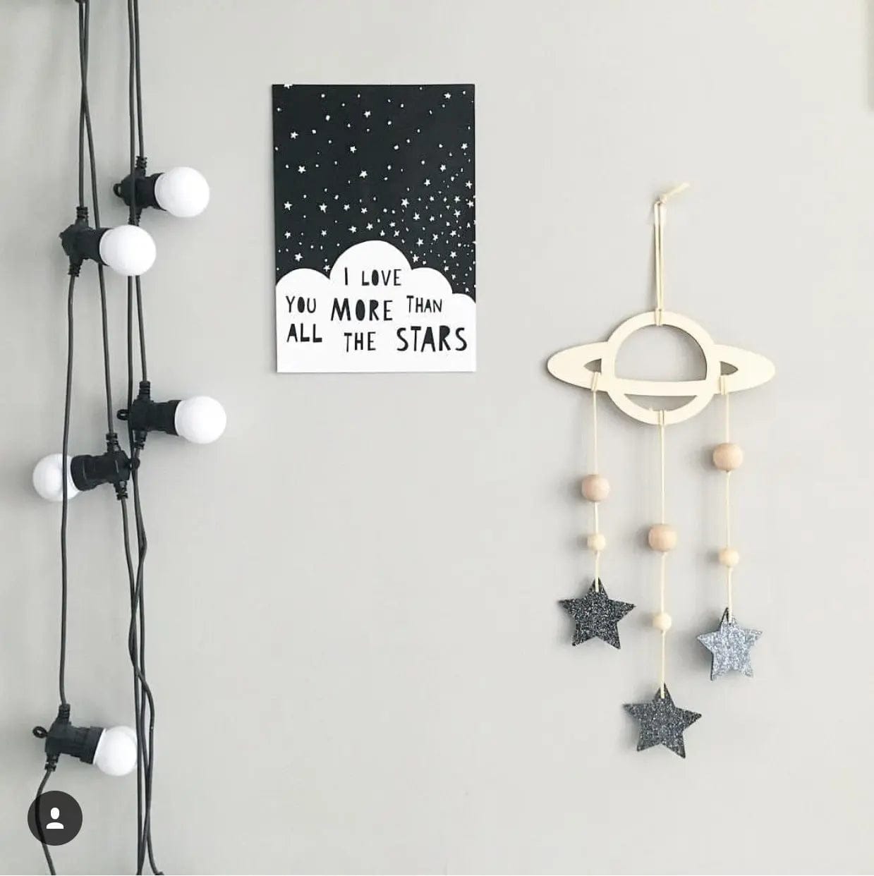 DIY Pine Wood Wall Hanging Kit – Planet & Star Theme by Simple Homes