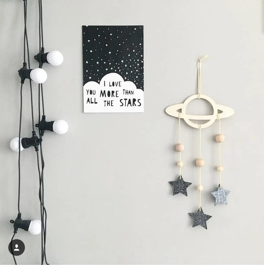 DIY Pine Wood Wall Hanging Kit – Planet & Star Theme by Simple Homes
