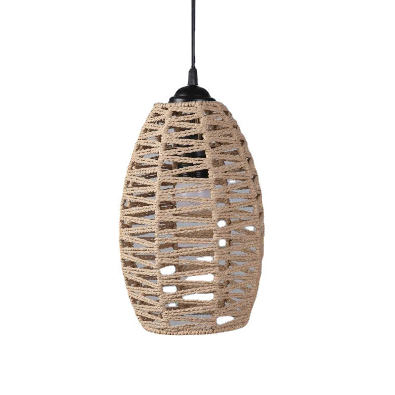 TerraGlow Woven Pendant Lamps – Handcrafted Paper String Shades
