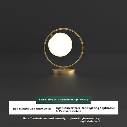 Modern Halo Orb LED Bedside Lamp – Minimalist Nightstand Light