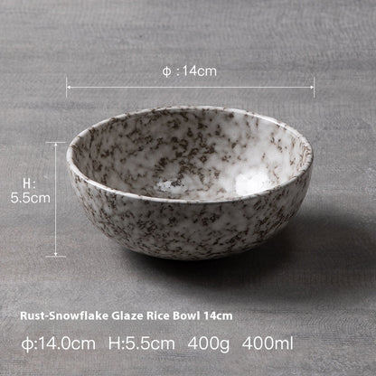 Snow in Stone – Glazed Ceramic Salad Bowl