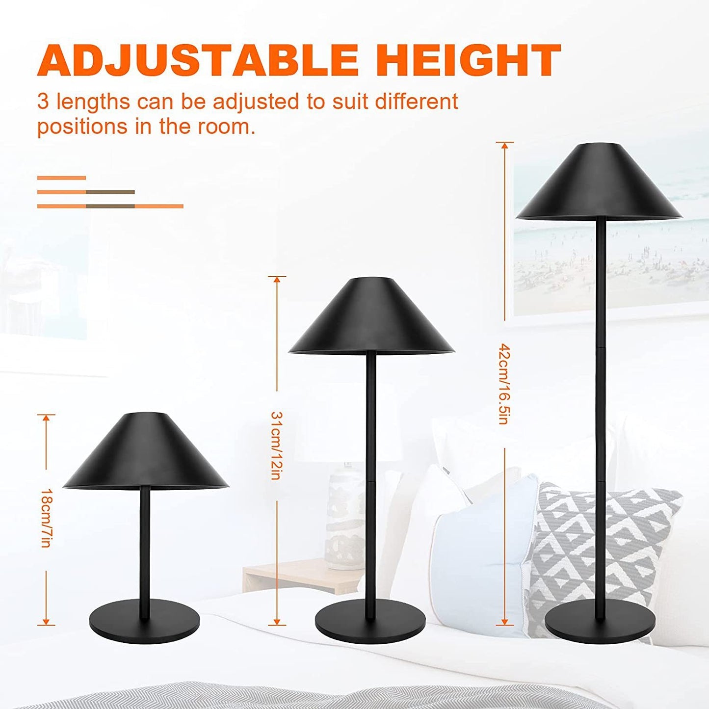 LumaFlex Touch Lamp – Adjustable Height & Warm Glow