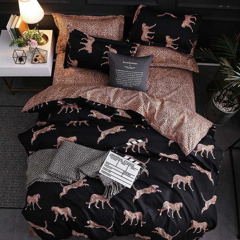 Geometric Pattern Quilt Cover Set with Pillowcases – Antibacterial Ramie Bedding
