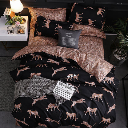 Geometric Pattern Quilt Cover Set with Pillowcases – Antibacterial Ramie Bedding