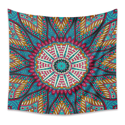 Boho Mandala Wall Tapestry – Rectangular Polyester Hanging Art