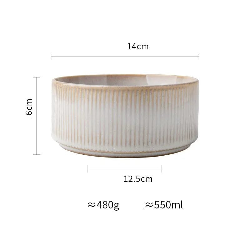 Echo Form – Artisan Glaze Porcelain Bowls 5.5inch stripe exposed by Simple Homes