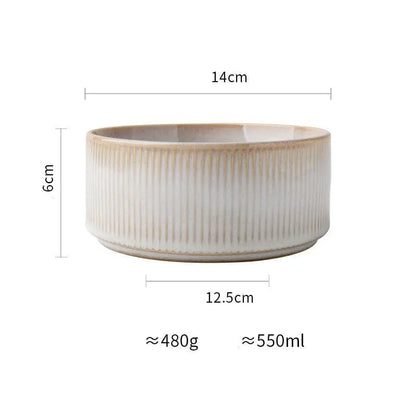 Echo Form – Artisan Glaze Porcelain Bowls 5.5inch stripe exposed by Simple Homes