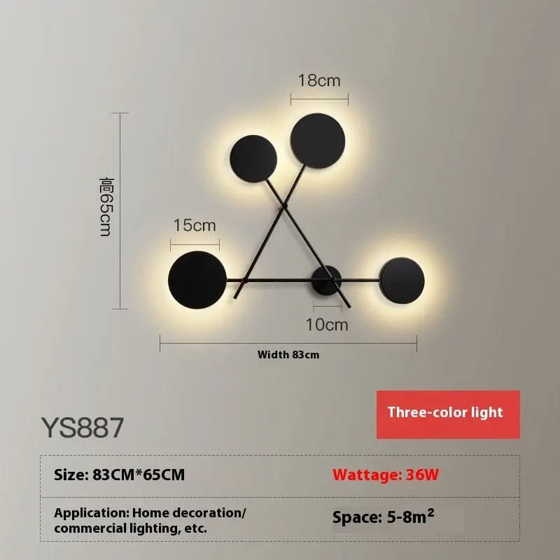 Eclipse Geometry Wall Lamp Tricolor Light / All Black by Simple Homes