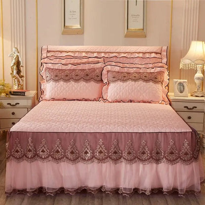 Elegant Skirted Non-Slip Bed Cover Set Light Sha Man Dance Jade / 120x200 / Pillowcase bedside cover bed by Simple Homes