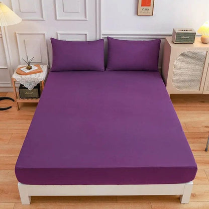 Essential Colors Fitted Sheet & Pillowcase Set Dark purple / Pillow case 1pair by Simple Homes