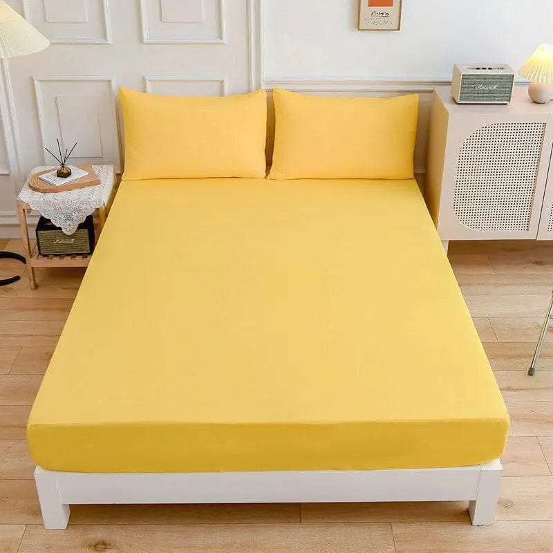 Essential Colors Fitted Sheet & Pillowcase Set Lemon yellow / Pillow case 1pair by Simple Homes