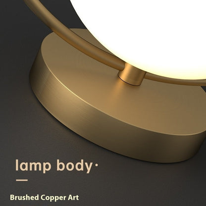 Modern Halo Orb LED Bedside Lamp – Minimalist Nightstand Light