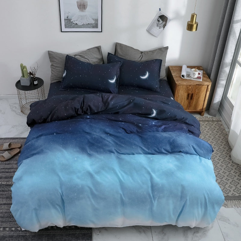 4-Piece Printed Bedding Set – Soft Sanded Cotton, Multiple Sizes