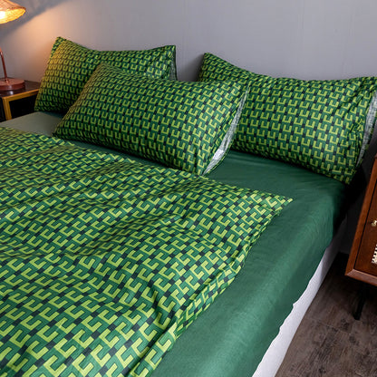 CozyPure Cotton Fitted Sheet Quilt Set