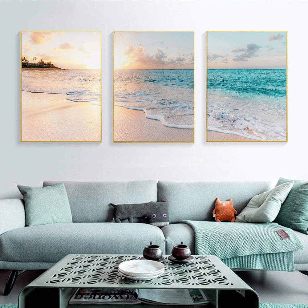 Coastal Tranquility – 3-Piece Ocean Canvas Wall Art Set