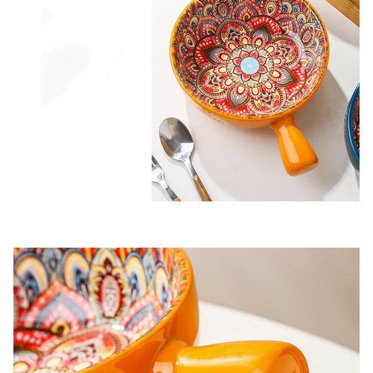 Floral Whispers — Vintage Glazed Handle Bowl (400ml) by Simple Homes