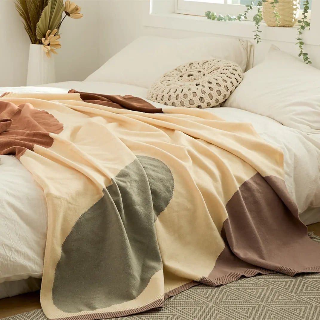 Geometric Viscose Throw Blanket – Soft, Lightweight & Stylish Accent for Sofa or Bed by Simple Homes