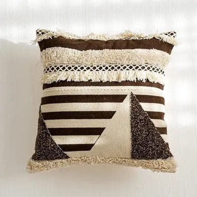 Handwoven Boho Stripe Pillow Cover Collection Milo A 45x45cm / Without pillow core by Simple Homes