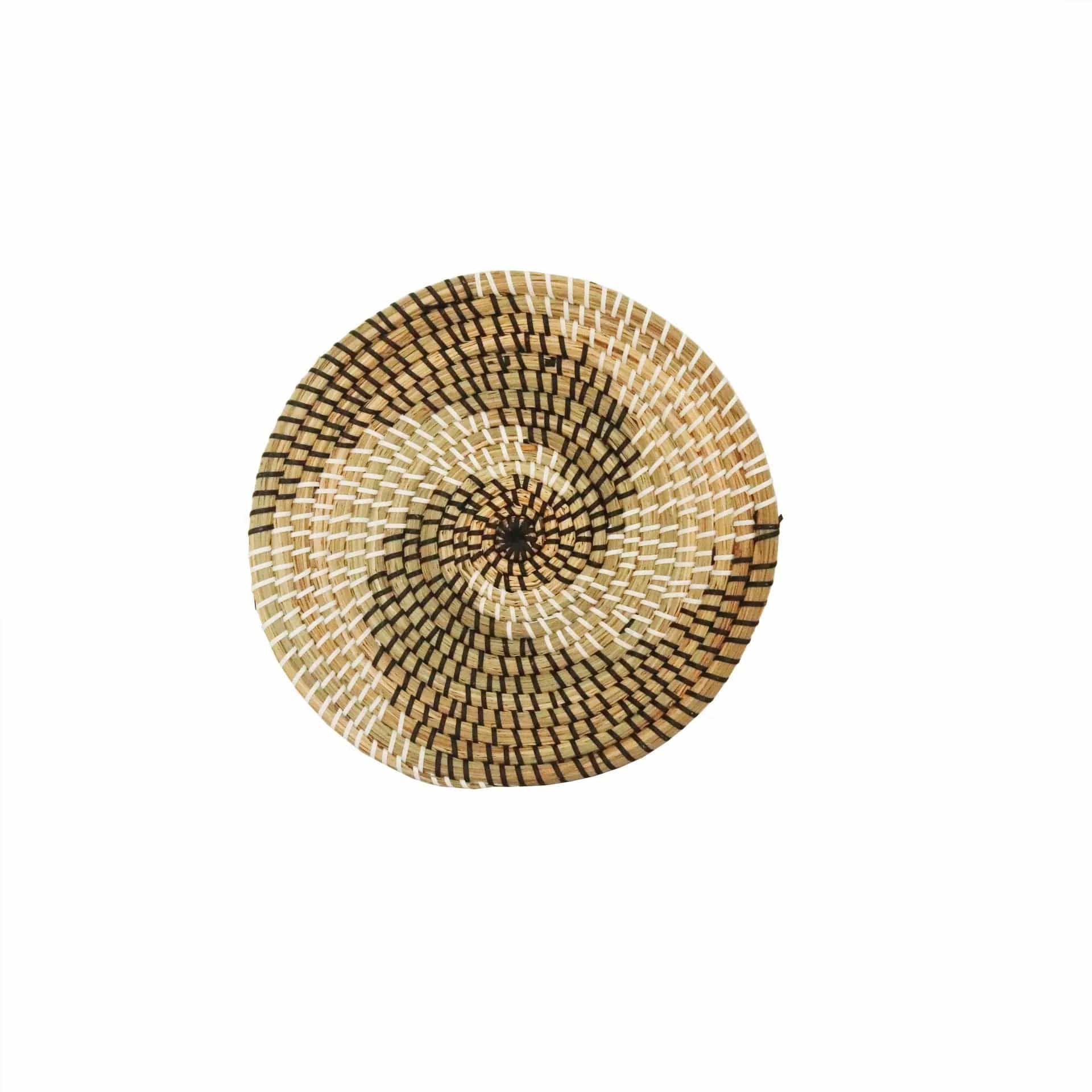 Handwoven Seagrass Wall Plate Set – Boho Nordic Style (3-Piece) Yellow by Simple Homes