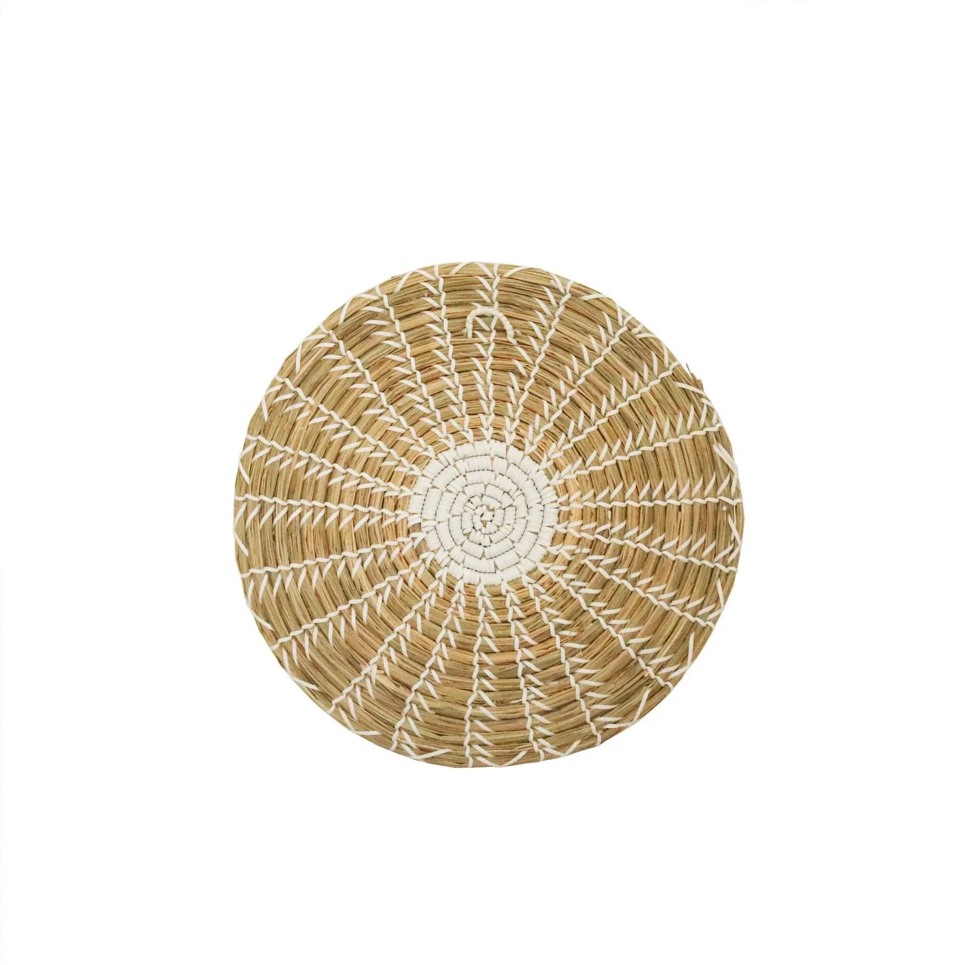 Handwoven Seagrass Wall Plate Set – Boho Nordic Style (3-Piece) Yellow by Simple Homes