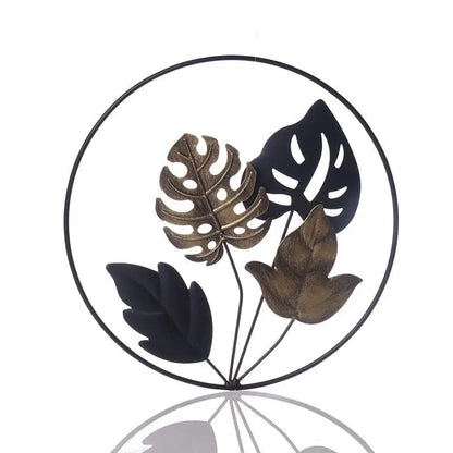Leaf Aura Iron Wall Art – Modern Nordic Minimalism Mural by Simple Homes