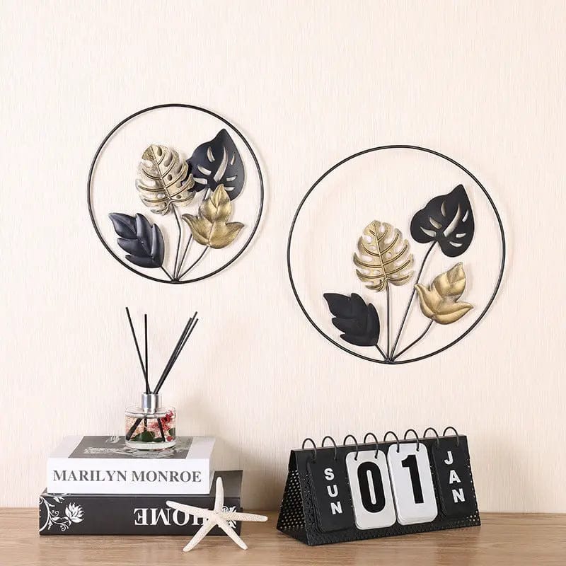 Leaf Aura Iron Wall Art – Modern Nordic Minimalism Mural by Simple Homes