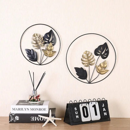 Leaf Aura Iron Wall Art – Modern Nordic Minimalism Mural by Simple Homes