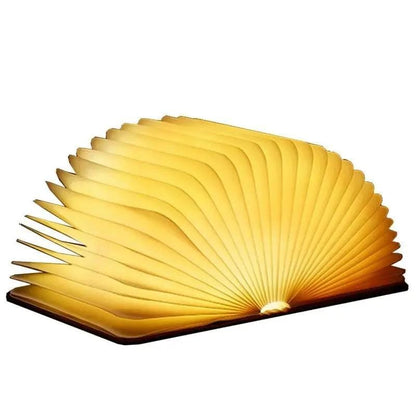 Leather Book-Shaped LED Night Light – Foldable Tricolor Lamp by Simple Homes