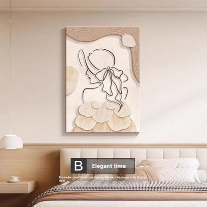 LineaMuse™ Minimalist Character Art Prints – Frameless Canvas Wall Decor B Style Elegant Time / 40X60cm Frameless Painting by Simple Homes