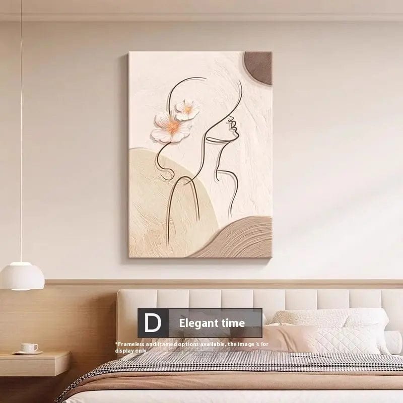 LineaMuse™ Minimalist Character Art Prints – Frameless Canvas Wall Decor D Style Elegant Time / 40X60cm Frameless Painting by Simple Homes
