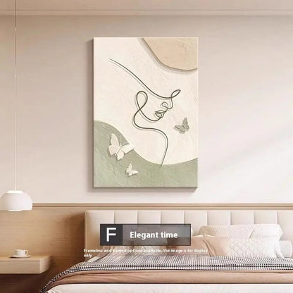 LineaMuse™ Minimalist Character Art Prints – Frameless Canvas Wall Decor F Style Elegant Time / 40X60cm Frameless Painting by Simple Homes