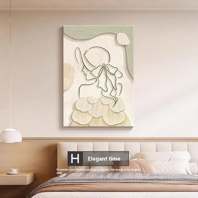LineaMuse™ Minimalist Character Art Prints – Frameless Canvas Wall Decor H Style Elegant Time / 40X60cm Frameless Painting by Simple Homes