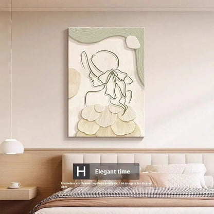 LineaMuse™ Minimalist Character Art Prints – Frameless Canvas Wall Decor H Style Elegant Time / 40X60cm Frameless Painting by Simple Homes
