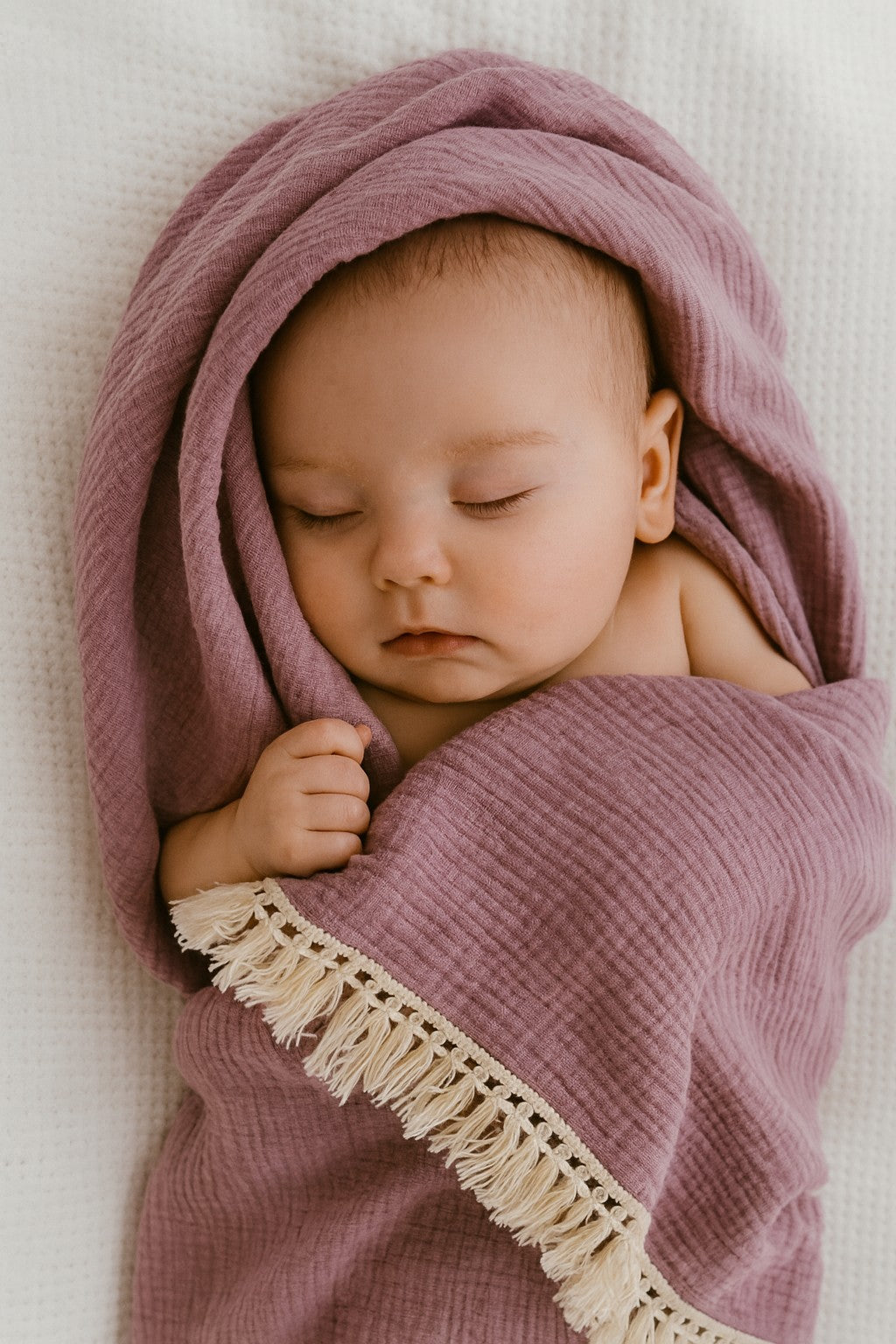 Lullaby Cotton – Double Gauze Baby Blanket with Pompoms
