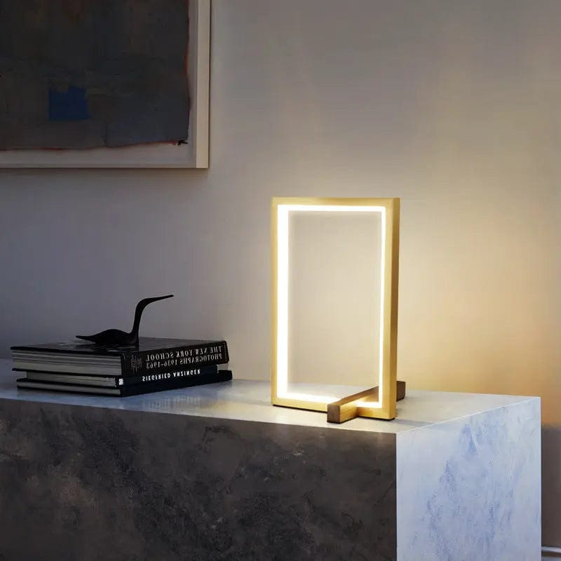 LumeFrame™ Copper LED Table Lamp – Minimalist Geometric Glow by Simple Homes