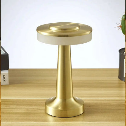 LumiAura™ Rechargeable LED Table Lamp – Touch-Control with 3-Color Dimming Gold by Simple Homes