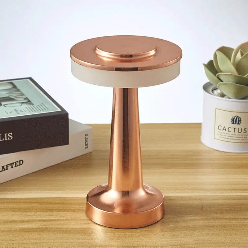 LumiAura™ Rechargeable LED Table Lamp – Touch-Control with 3-Color Dimming Rose gold by Simple Homes