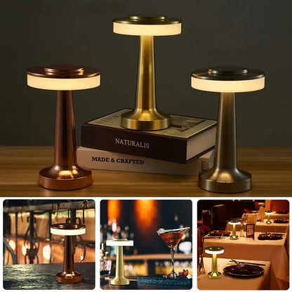 LumiAura™ Rechargeable LED Table Lamp – Touch-Control with 3-Color Dimming by Simple Homes