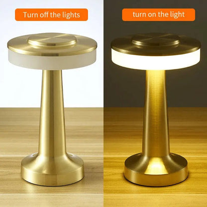 LumiAura™ Rechargeable LED Table Lamp – Touch-Control with 3-Color Dimming by Simple Homes