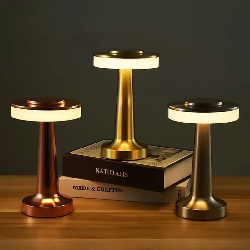 LumiAura™ Rechargeable LED Table Lamp – Touch-Control with 3-Color Dimming by Simple Homes
