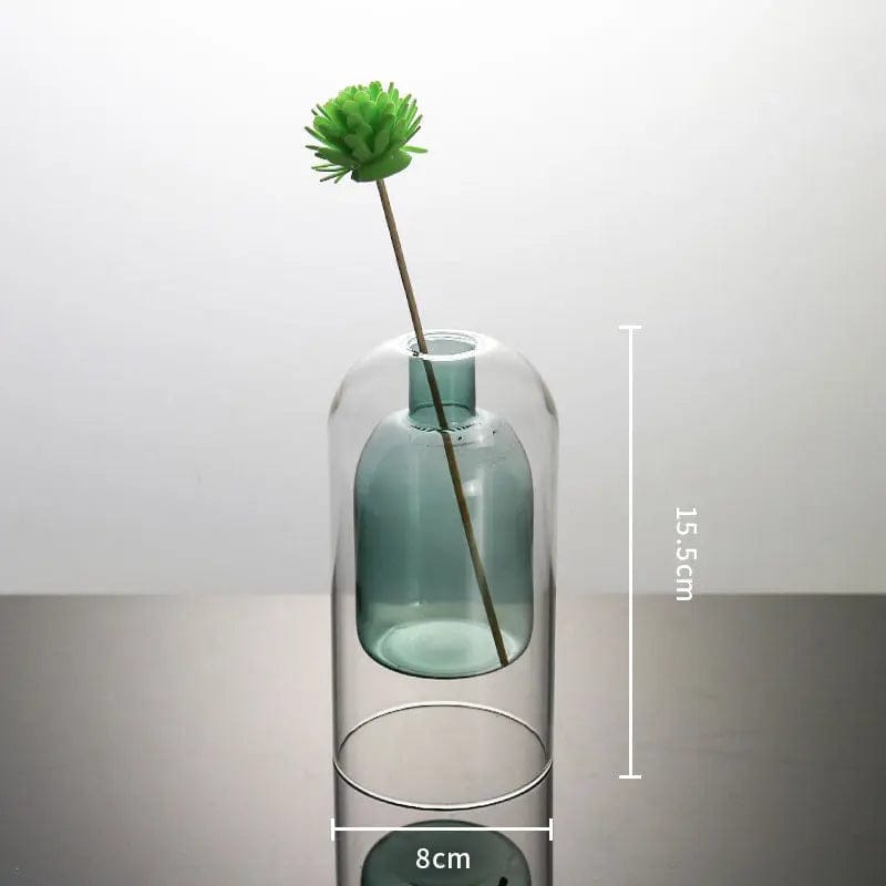 Lumière Glass Aromatherapy Vase Cylindrical lake green by Simple Homes