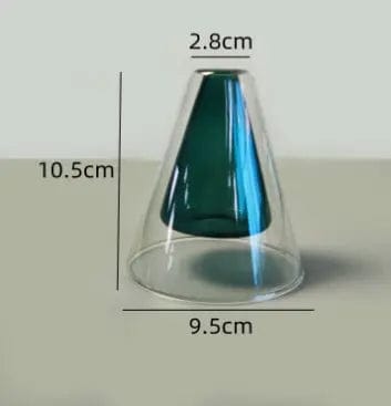 Lumière Glass Aromatherapy Vase Small triangle inner green by Simple Homes