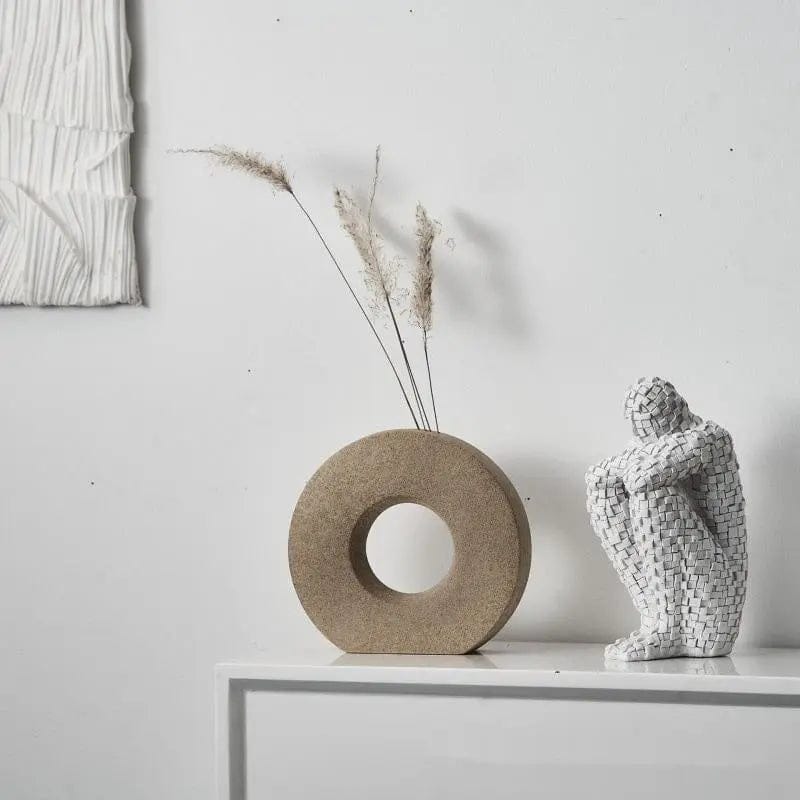 Luna Ring Ceramic Vase Collection Camel by Simple Homes