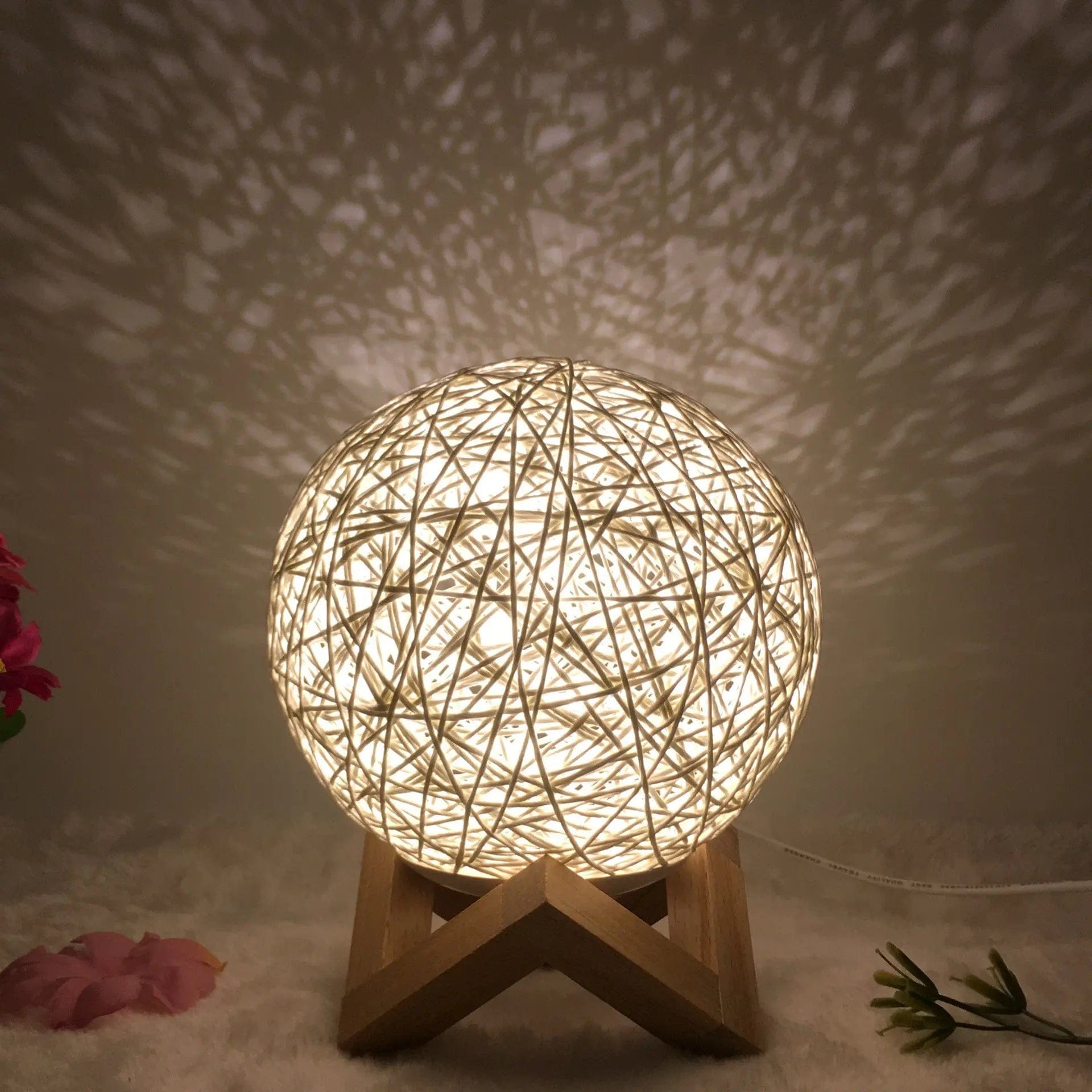 LunaGlow Rattan Sphere Lamp by Simple Homes