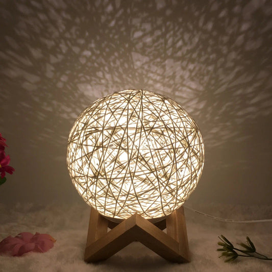LunaGlow Rattan Sphere Lamp by Simple Homes