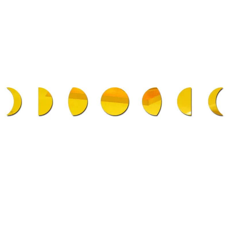 LunaPhases™ Nordic Mirror Wall Stickers – Moon Cycle Acrylic Decor Set Gold by Simple Homes