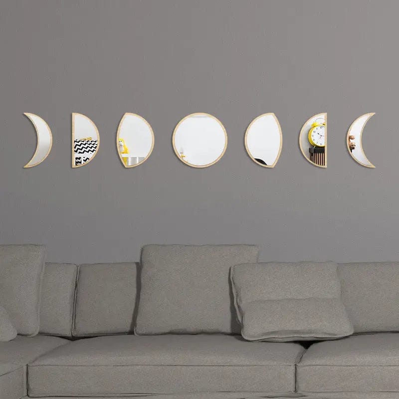 LunaPhases™ Nordic Mirror Wall Stickers – Moon Cycle Acrylic Decor Set by Simple Homes