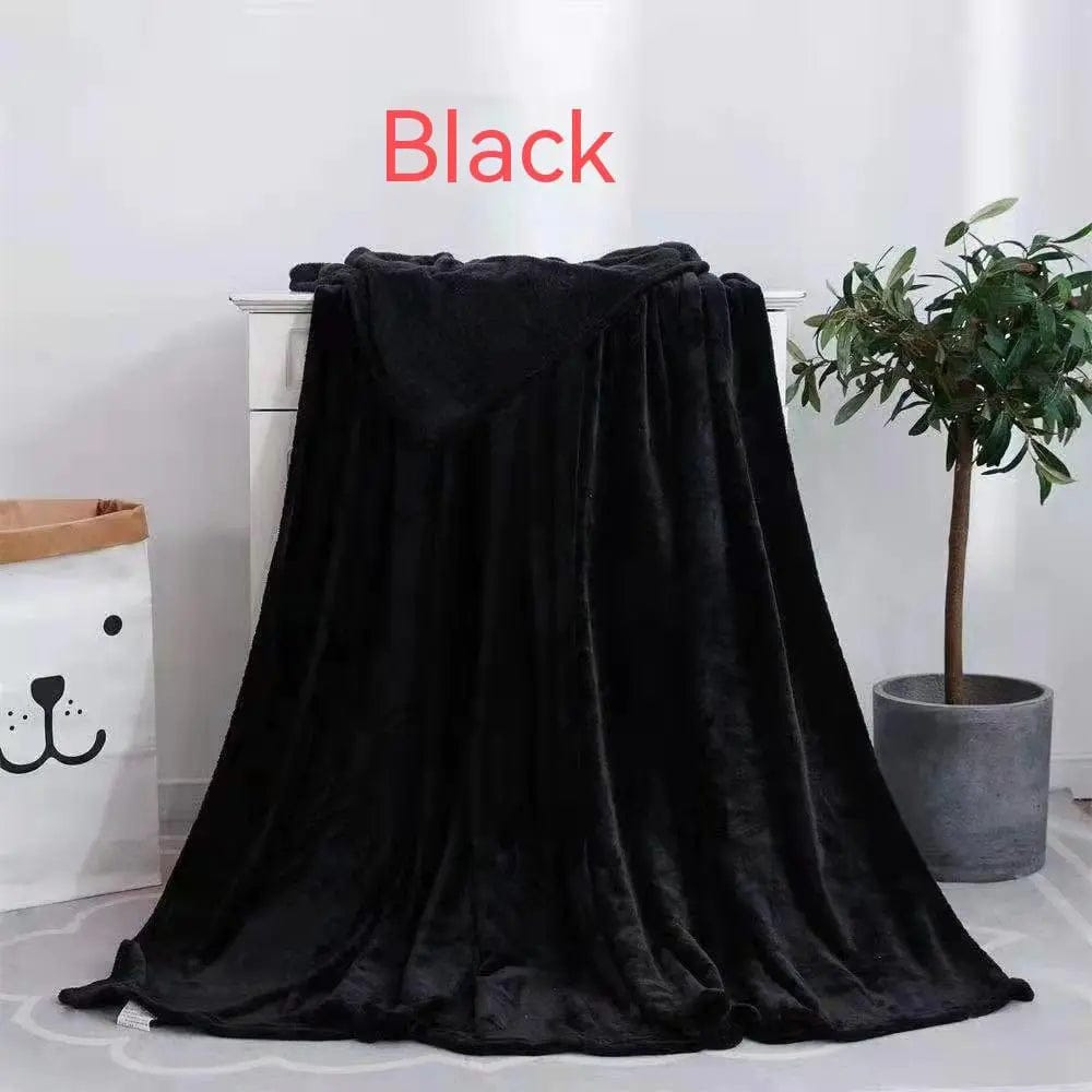 Luxury Flannel Coral Fleece Blanket – Ultra-Soft & Lightweight Comfort Black / 150X200cm by Simple Homes